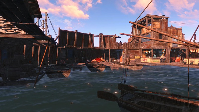 Игрок Fallout 4 воссоздал плавучий город из фильма "Водный мир"